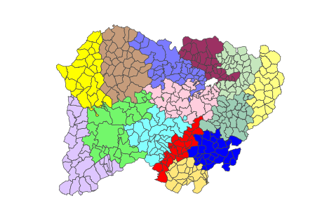 Mapa Centros de Acción Social de la Provincia de Salamanca