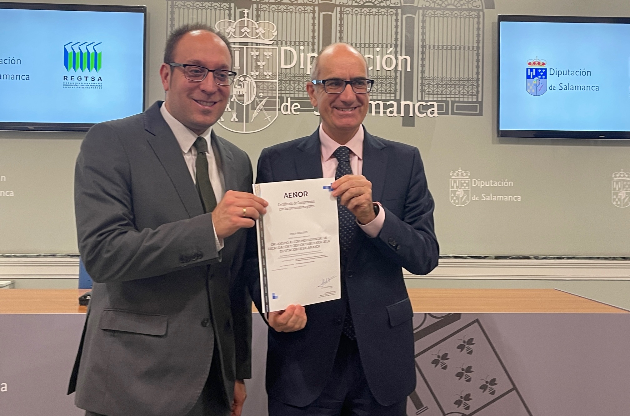 La Diputación recibe el reconocimiento de AENOR como Organización Comprometida con las Personas Mayores