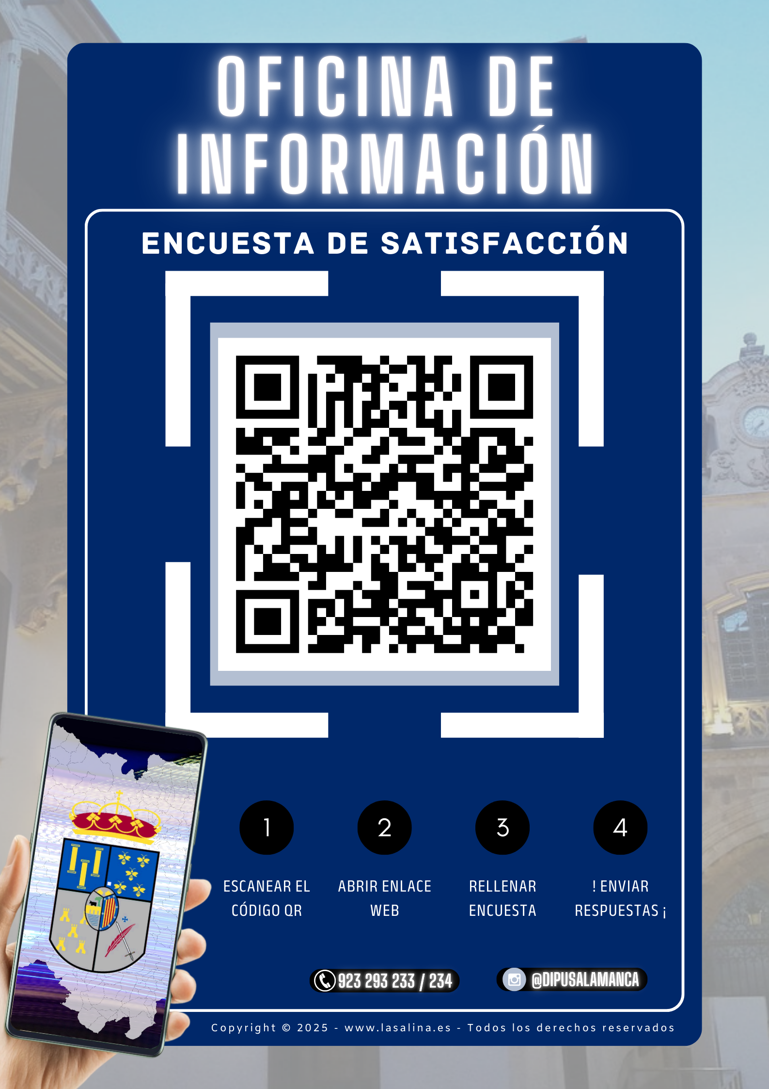 Cartel de la encuesta de satisfacción de la oficina de información