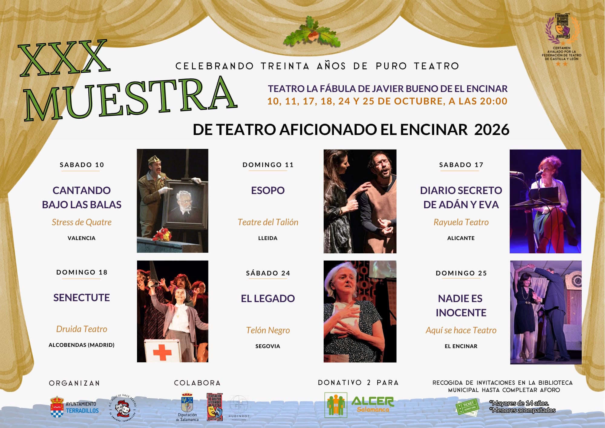 Cartel XXX Muestra de Teatro Aficionado El Encinar 2026